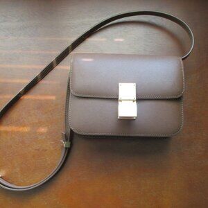 BOX BAG-Leather Classic Box Bag Quiet Luxury-NW0T-Unbranded Brown with Rose Gold